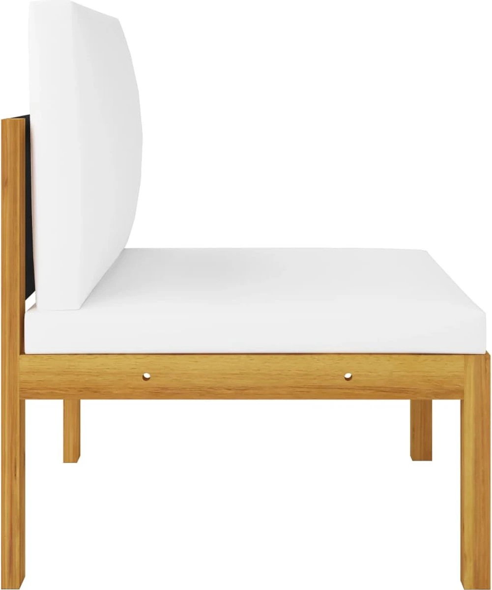 Decoways - 5-delige Loungeset Met Kussens Massief Acaciahout Crèmekleurig 10 Decoways - 5-delige Loungeset Met Kussens Massief Acaciahout Crèmekleurig - Afbeelding 9