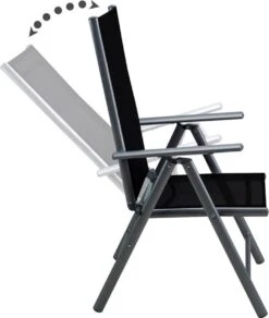 Tuinset 4 + 1 Klapstoelen Tuintafel – Aluminium 80x80cm - Grijs -Tuinmeubelen Winkel 1015x1200 1