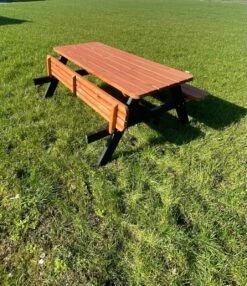 Goedkopepicknicktafels.nl | Zwart Bruine XL Picknicktafel Bruno | Tuintafel 6 Persoons | Bruin Zwart Gespoten Gedroogd Grenen Hout! -Tuinmeubelen Winkel 1036x1200