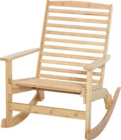 Outsunny Tuin Schommelstoel, Relaxstoel, Tuinstoel, Bamboe Multiplex Naturel 84A-171 -Tuinmeubelen Winkel 1037x1200