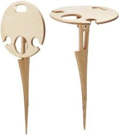 Merkloos Opvouwbare Wijntafel - Picknicktafel - Wijn Bijzettafel - Mannen Gadget - Vrouwen Cadeautjes - Moederdag Cadeautje - Bijzettafel Rond - Hout -Tuinmeubelen Winkel 1062x1200 1