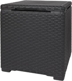 Merkloos Bijzettafel - Tuintafel - Opslagbox - Terrasbox - 2 In 1 Opbergbox - Kussenbox - Tuin Opslag - Weerbestendig