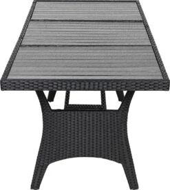 Casaria Polyrattan Tuintafel - WPC Tafelblad 190x90x74 Cm – Zwart -Tuinmeubelen Winkel 1074x1200 1