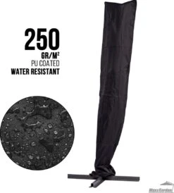 MaxxGarden Parasolhoes - Afdekhoes Voor Zweefparasol - Beschermhoes - 200-400 Cm - Met Rits En Trekkoord - Zwart -Tuinmeubelen Winkel 1081x1200