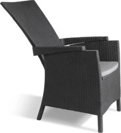 Allibert Vermont Verstelbare Tuinstoel - 64x68x107cm - Grafiet -Tuinmeubelen Winkel 1095x1200