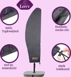 Parasolhoes Voor Zweefparasol–Waterdicht-met Rits En Stok-Superieure Kwaliteit-280cm X 81cm -Tuinmeubelen Winkel 1102x1200
