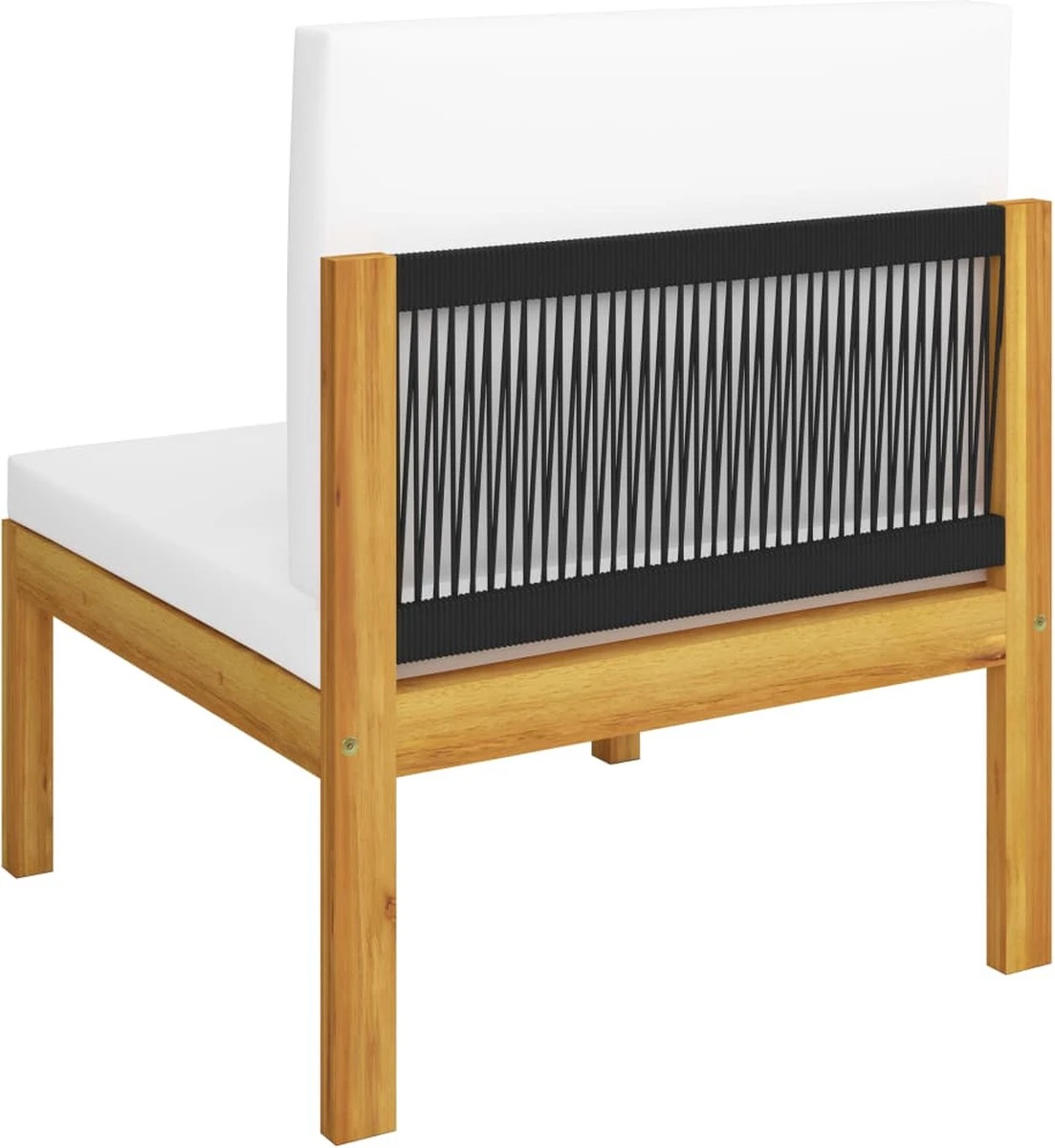 Decoways - 5-delige Loungeset Met Kussens Massief Acaciahout Crèmekleurig 8 Decoways - 5-delige Loungeset Met Kussens Massief Acaciahout Crèmekleurig - Afbeelding 7