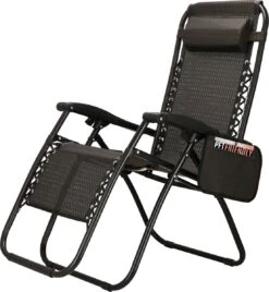 Springos Tuinstoel | Ligstoel | Opvouwbaar | Verstelbaar | Ergonomische Hoofdsteun | Bruin / Zwart -Tuinmeubelen Winkel 1107x1200