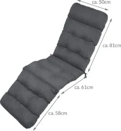 Beautissu Deckchair Kussen 200x50x8 Cm - Ligstoelkussen Antraciet - Matraskussen Voor Hangmatten En Tuin-/terrasstoelen - Flair DC -Tuinmeubelen Winkel 1112x1200