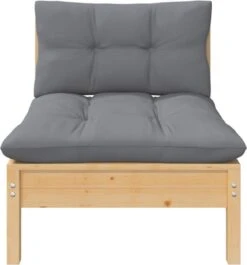 VidaXL 3-delige Loungeset Met Grijze Kussens Massief Grenenhout -Tuinmeubelen Winkel 1118x1200 2