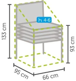 Weersbestendige Beschermhoes Stoel (4 Tot 6 Stapelstoelen) | 66 X 95 X 133/93 Cm (L) | Premium | Waterproof | TÜV Rheinland Gecertificeerd | Hoes Voor Tuin | Waterdicht | Solution Dyed (verkleuring Onmogelijk) | Grijs / Antraciet -Tuinmeubelen Winkel 1119x1200