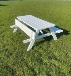 Goedkopepicknicktafels.nl | Witte XL Picknicktafel | Tuintafel 6 Persoons | Wit Gespoten Gedroogd Grenen Hout! -Tuinmeubelen Winkel 1125x1200 1