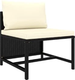 VidaXL 4-delige Loungeset Met Kussens Poly Rattan Zwart -Tuinmeubelen Winkel 1126x1200 1