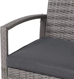 Casaria Polyrattan Loungeset – 2 Stoelen 1 Bank 1 Tafel - Antraciet -Tuinmeubelen Winkel 1126x1200 2