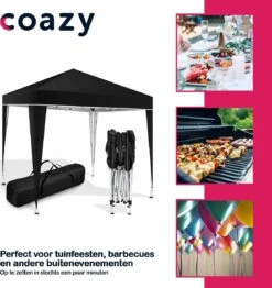 Coazy Waterdichte Partytent 3x3 Meter Opvouwbaar - Paviljoen - Easy Up - Pop-up Tent Met Haringen, Touw En Anti Slip Poten - Waterdicht - Partytenten Weerbestendig -Tuinmeubelen Winkel 1132x1200 2