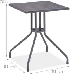 Relaxdays Tuintafel Vierkant - Buitentafel - Kleine Eettafel Tuin - Balkontafel Kunststof -Tuinmeubelen Winkel 1134x1200 2