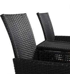 Casaria Tuinbank Polyrattan – 2 Zitter Incl. Tafel & Kussens – Zwart -Tuinmeubelen Winkel 1137x1200 1