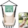 Vita5 XXL Hangstoel | Binnen&Buiten Hangnest | Incl. 2 Kussens En Boekenvak | Volwassenen&Kinderen | Hangmatstoel Tot 225kg | Beige -Tuinmeubelen Winkel 1142x1200