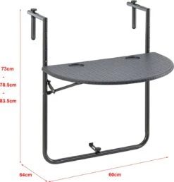 Balkontafel Cicala Inklapbaar 83,5x60x64 Cm Donkergrijs -Tuinmeubelen Winkel 1147x1200 1