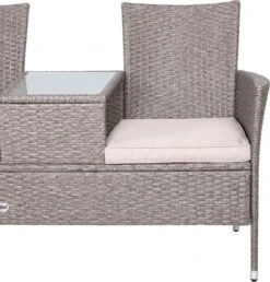 Casaria Tuinbank Polyrattan - 2-Zits Incl.Tafel - Weerbestendig Beige -Tuinmeubelen Winkel 1147x1200 2