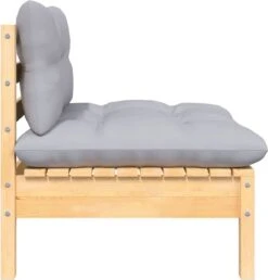 VidaXL 3-delige Loungeset Met Grijze Kussens Massief Grenenhout -Tuinmeubelen Winkel 1150x1200 2