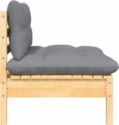 VidaXL 3-delige Loungeset Met Grijze Kussens Massief Grenenhout -Tuinmeubelen Winkel 1150x1200 3