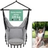 Vita5 XXL Hangstoel | Binnen&Buiten Hangnest | Incl. 2 Kussens En Boekenvak | Volwassenen&Kinderen | Hangmatstoel Tot 225kg | Grijs -Tuinmeubelen Winkel 1153x1200