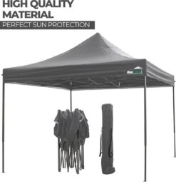 MaxxGarden Easy-up Partytent - 3x3m - Standaard - Waterdicht - Opvouwbaar - Inclusief Draagtas - Antraciet -Tuinmeubelen Winkel 1162x1200 7