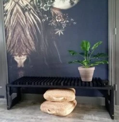 Tuinbank Design 2023 - 150CM - Grenen Hout - Zwart -Tuinmeubelen Winkel 1178x1200