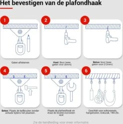 Ophangsysteem - Plafondhaak RVS - Ophanghaak TRX - Hangstoel Buiten - Hangstoel Binnen – Schommelstoel - Schommel - Bokszakken - RVS - 300kg -Tuinmeubelen Winkel 1186x1200 1