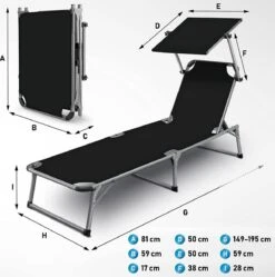 Sens Design Zonnebed - Ligbed Inklapbaar Met Zonneklep - Zwart -Tuinmeubelen Winkel 1191x1200 4