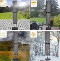 Kingsleeve Parasolhoes Tot Ø 330cm - Weerbestendig Robuust - Grijs -Tuinmeubelen Winkel 1192x1200