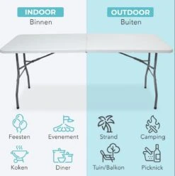 LifeGoods Klaptafel - Inklapbaar - 70x180cm - Verstelbare Vouwtafel - Weerbestendig - Wit 14 LifeGoods Klaptafel - Inklapbaar - 70x180cm - Verstelbare Vouwtafel - Weerbestendig - Wit -Tuinmeubelen Winkel 1193x1200 3