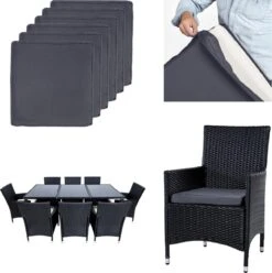 Tectake - Tuinmeubelset - 8 Persoons - Zwart -Tuinmeubelen Winkel 1194x1200 5