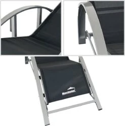 MaxxGarden Ligbed Set - 2 Stuks Zwart - Met Tafel - Sun Loungers - Loungebed -Tuinmeubelen Winkel 1195x1200