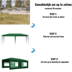 Merkloos Partytent - Paviljoen Opvouwbaar - Easy Up Tuintent Met Zijpanelen - Groen/ 6m X 3m/ 120g/m² -Tuinmeubelen Winkel 1197x1200 3