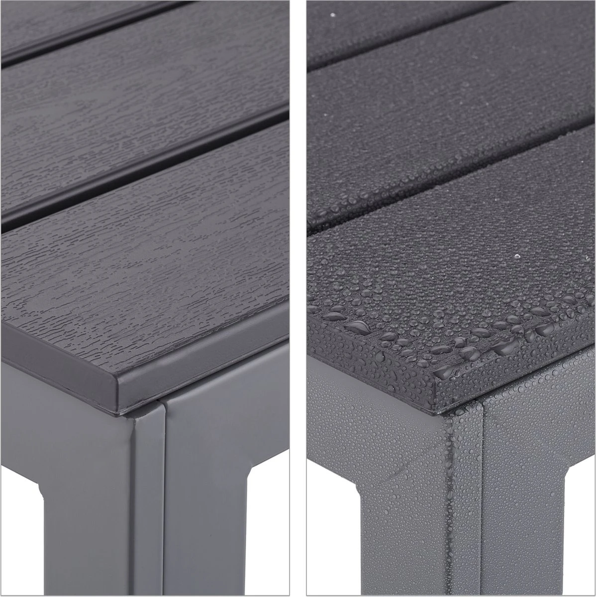 Relaxdays Tuintafel Vierkant - Grijze Buitentafel - Eettafel Tuin - Moderne Balkontafel 6 Relaxdays Tuintafel Vierkant - Grijze Buitentafel - Eettafel Tuin - Moderne Balkontafel - Afbeelding 4