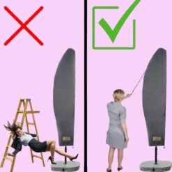 Parasolhoes Voor Zweefparasol–Waterdicht-met Rits En Stok-Superieure Kwaliteit-280cm X 81cm -Tuinmeubelen Winkel 1199x1200