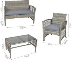 Merkloos Tuin Loungeset Grijs / Bruin - Lounge Set Tuin - Relax Bank - Lounge Bank Tuin - Tuinbank - Loungebank - Tuinset/ Loungebank - Tuinset - Tuinstoel - Loungeset - Rattan Tuinmeubilair - Poly Rotan Tuinmeubelen - Grijs / Bruin -Tuinmeubelen Winkel 1200x1018 2