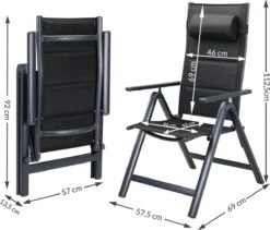 Casaria Tuinstoel Aluminium - 2 Stuks Inklapbaar - Antraciet 33 Casaria Tuinstoel Aluminium - 2 Stuks Inklapbaar - Antraciet -Tuinmeubelen Winkel 1200x1026 1