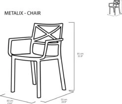 Keter Metalix Tuinstoelen - 4 Stuks - 53,3x60,2x81,3 Cm - Zwart -Tuinmeubelen Winkel 1200x1027 3