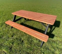 Goedkopepicknicktafels.nl | Zwart Bruine XL Picknicktafel Bruno | Tuintafel 6 Persoons | Bruin Zwart Gespoten Gedroogd Grenen Hout! -Tuinmeubelen Winkel 1200x1035