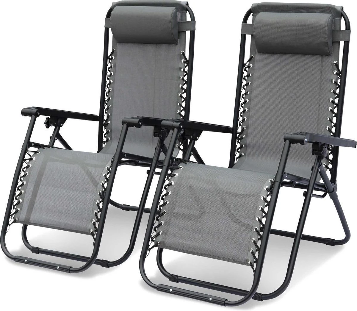 Alice's Garden Campingstoel PATRICK - Set Van 2 - Opvouwbaar - Verstelbaar - Grijs 3 Alice's Garden Campingstoel PATRICK - Set Van 2 - Opvouwbaar - Verstelbaar - Grijs