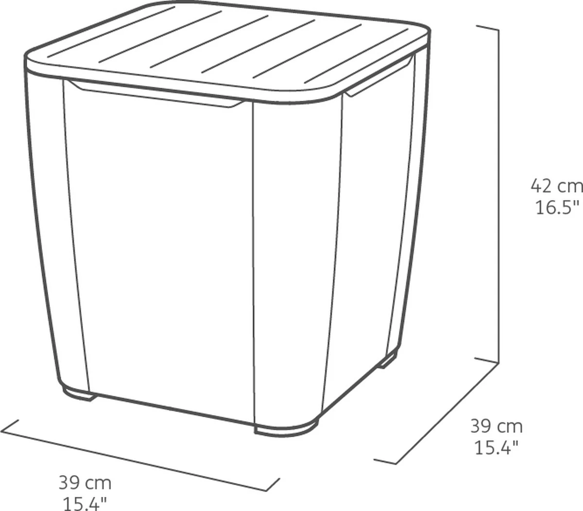 ALLIBERT Keter Luzon Opbergtafel - 39x39x43cm - Donkergrijs 4 ALLIBERT Keter Luzon Opbergtafel - 39x39x43cm - Donkergrijs - Afbeelding 2