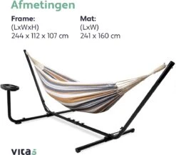 Vita5 Hangmat Met Standaard – 2 Persoons – Incl. Bekerhouder – 205kg Draaggewicht – Blauw/Wit/Bruin 20 Vita5 Hangmat Met Standaard – 2 Persoons – Incl. Bekerhouder – 205kg Draaggewicht – Blauw/Wit/Bruin -Tuinmeubelen Winkel 1200x1056 1