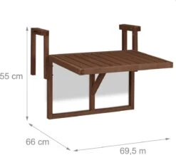 Relaxdays Balkontafel Inklapbaar - Klaptafel Balkon - Tafel Reling - Hangtafel Hout -Tuinmeubelen Winkel 1200x1060 2