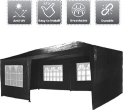 MaxxGarden Partytent - Paviljoen - 3x6m - Incl. Zijwanden - Waterdicht - Zwart -Tuinmeubelen Winkel 1200x1068 1