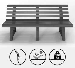 Casaria Tuinbank Orchidea – Kunststof/240kg Belastbaar – Antraciet -Tuinmeubelen Winkel 1200x1089