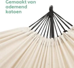 Vita5 Hangmat Met Standaard – 2 Persoons – Incl. Bekerhouder – 205kg Draaggewicht – Beige/Wit -Tuinmeubelen Winkel 1200x1111 1