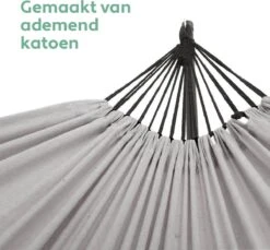 Vita5 Hangmat Met Standaard – 2 Persoons – Incl. Bekerhouder – 205kg Draaggewicht – Grijs -Tuinmeubelen Winkel 1200x1111 2